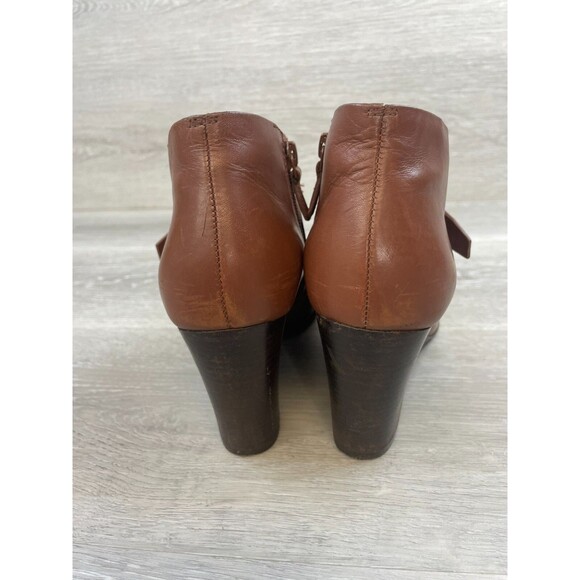 Cole Haan Rand II Boot Women's US 8B Brown Leather Side Zip Wedge Ankle - Picture 4 of 11